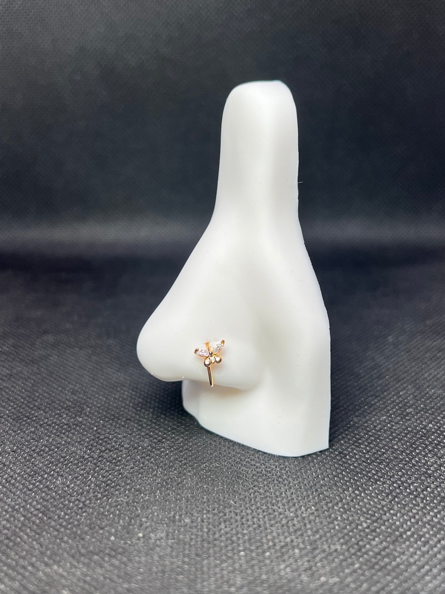 Butterfly hoop nose ring