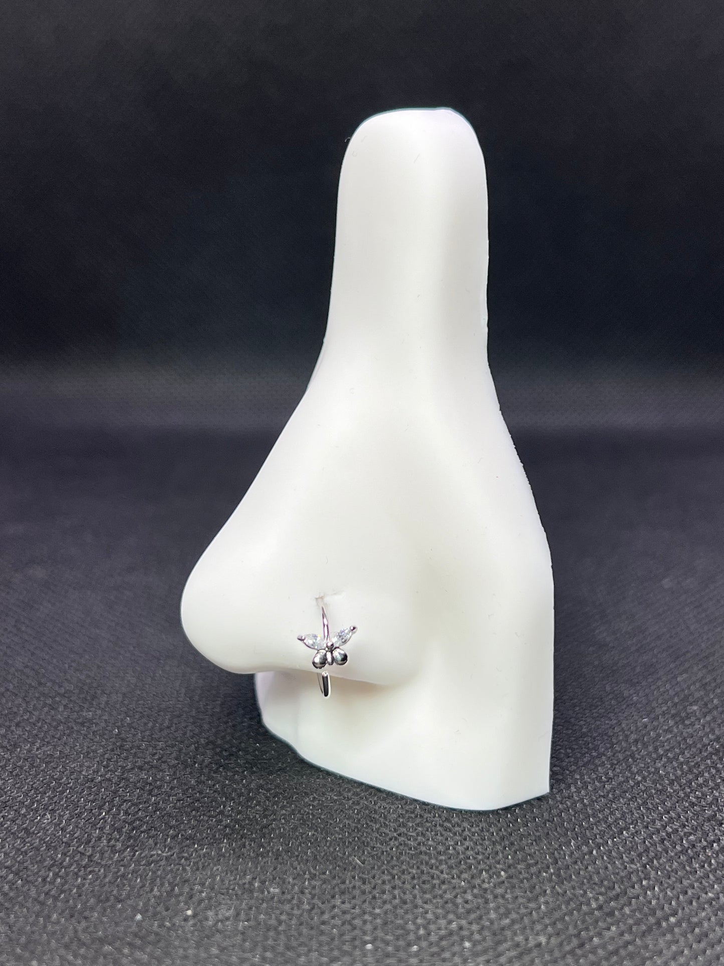 Butterfly hoop nose ring
