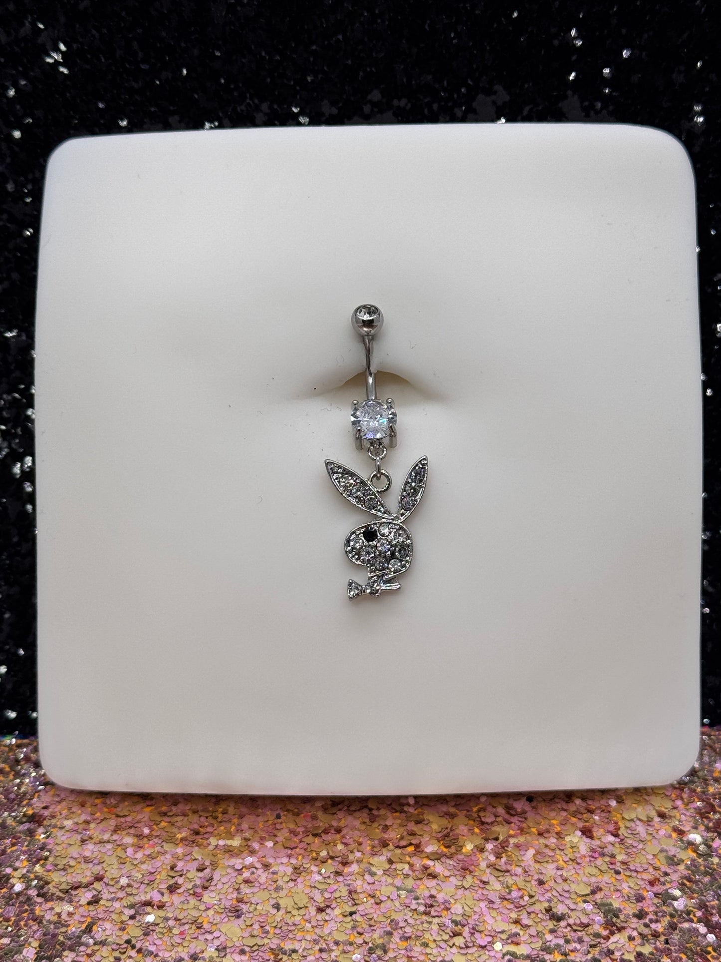 Icy bunny belly ring